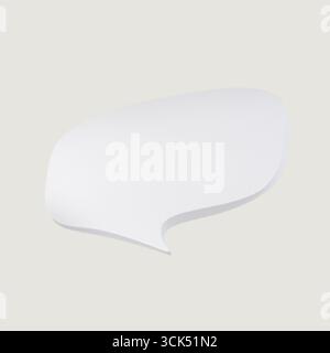 Ein niedliches 3D-Konzept mit Formen, Blasensprache, isoliert auf einfachem Hintergrund, passend für Ihr Designelement. Stockfoto
