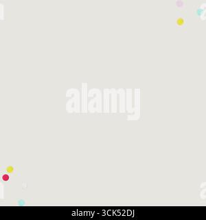 Ein minimalistisches animiertes Bild mit bunten Punkten auf hellem Hintergrund für einen verspielten visuellen Effekt. Stockfoto
