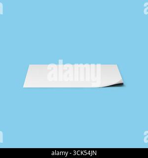 Ein leeres Blatt Papier mit einer gewellten Ecke, was auf das Potenzial zum Schreiben oder Zeichnen hindeutet. Stockfoto