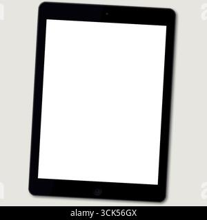 Ansicht nach oben realistisches Smartphone isoliert auf einfachem Hintergrund, nützlich für Elementdesigns. Stockfoto