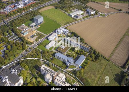 Luftaufnahme, TU Dortmund und Hochschule Dortmund, Schwebebahn, TOP Tagungszentren AG Stockfoto