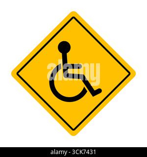 Schild Für Deaktiviertes Parken. Schild Für Behindertenparkplätze. Barrierefreies Schild Für Rollstuhlfahrer. Vektorabbildung. Stock Vektor