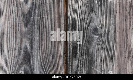 Aus nächster Nähe verwitterte Holzdielen mit natürlichen Texturen und Farben. Stockfoto
