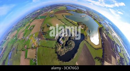 Aus der Vogelperspektive, Bezirk Bergswick, Naturschutzgebiet Aspeler Meer, Pflegeheim für Ordensmitglieder, Haus Aspel/Irmgardisstift Pflegeheim, ME Stockfoto