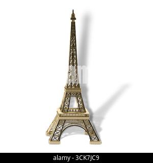Ein detailliertes Modell des Eiffelturms mit seiner legendären Struktur und seinem Design. Stockfoto