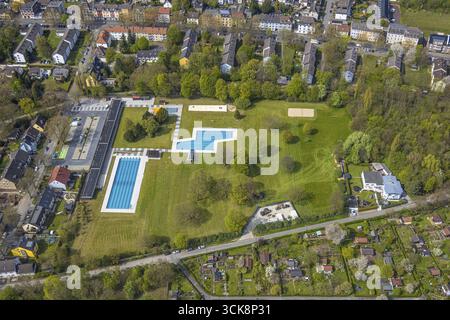 Luftansicht, Freibad Werne, WasserWelten Bochum, Werne, Bochum, Ruhrgebiet, Nordrhein-Westfalen, Deutschland, Badeanstalt, bathi Stockfoto