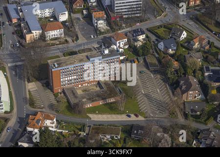 Luftaufnahme, Finanzamt, Adolf-Clarenbach-Haus Pflegeheim, Soest, Soester Boerde, Nordrhein-Westfalen, Deutschland, Adolf-Clarenbach-Haus, Krankenpflegehaus Stockfoto