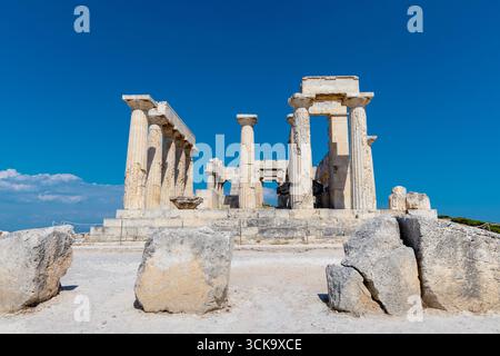 Aphaia-Tempel auf der Insel Ägina, Saronische Inseln, Griechenland Stockfoto