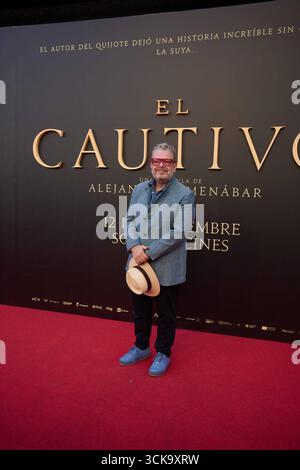 Madrid, Spanien. August 2025. Chicote nimmt am 10. September 2025 an der Premiere des Films El Cautivo von Alejandro Amenábar in der Cine Callao in Madrid Teil. Der Film mit Julio Peña Fernández, Alessandro Borghi, Miguel Rellán, Fernando Tejero, Luna Berroa, Luis Callejo, José Manuel Poga, Albert Salazar, Juanma Muniagurria, Jorge Asín, Mohamed Said und Walid Charaf erzählen die Geschichte von Miguel de Cervantes' Gefangenschaft in Algier im Jahr 1575. Der Film wird am 12. September in den spanischen Kinos veröffentlicht. Quelle: CORDON PRESS/Alamy Live News Stockfoto