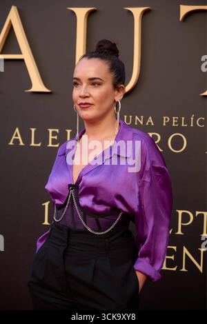 Madrid, Spanien. August 2025. Mariquita nimmt am 10. September 2025 an der Premiere des Films El Cautivo von Alejandro Amenábar in der Cine Callao in Madrid Teil. Der Film mit Julio Peña Fernández, Alessandro Borghi, Miguel Rellán, Fernando Tejero, Luna Berroa, Luis Callejo, José Manuel Poga, Albert Salazar, Juanma Muniagurria, Jorge Asín, Mohamed Said und Walid Charaf erzählen die Geschichte von Miguel de Cervantes' Gefangenschaft in Algier im Jahr 1575. Der Film wird am 12. September in den spanischen Kinos veröffentlicht. Quelle: CORDON PRESS/Alamy Live News Stockfoto