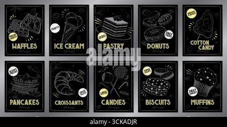 Vintage Dessert Food Poster - Vektor Illustration Stock Vektor