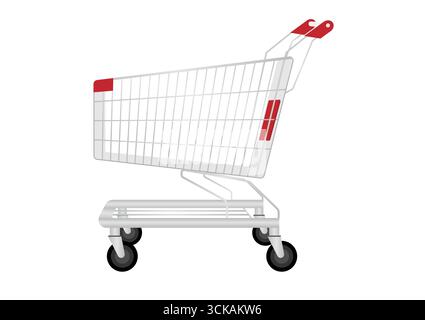 Einkaufswagen oder Einkaufswagen. Einkaufskonzept. Vektorabbildung. Stock Vektor