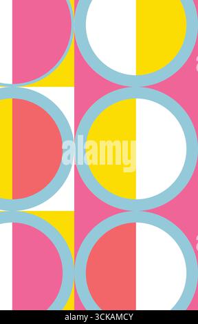 @Abstrakte geometrische Formen mit lebendigen Pastellfarben in modernem A Stock Vektor