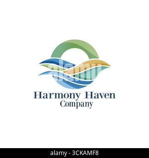 „Harmony Haven: Tranquil Company Logo Design“ Stock Vektor