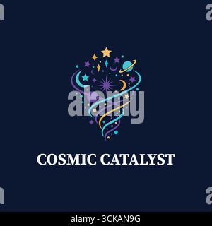 „Cosmic Catalyst: Stellar Innovation Logo Design“ Stock Vektor