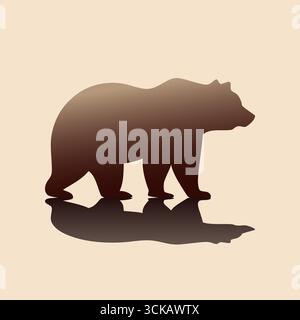 Bärentier-Symbol. Vektor der wilden Natur. Silhouette der Waldbewohner. Symbol für Wildtiere. Stock Vektor
