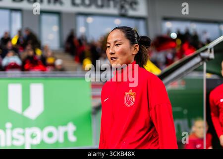 Farum, Dänemark. September 2025. Simone Andersen vom FC Nordsjaelland wurde während des Qualifikationsspiels des UEFA-Europapokals der Frauen zwischen dem FC Nordsjaelland und Kups rechts im Dream Park in Farum gesehen. Quelle: Gonzales Photo/Alamy Live News Stockfoto