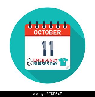Tag der Notschwestern 11. Oktober Feier und Anerkennung. Banner für Post in sozialen Medien. Vektorabbildung Stock Vektor