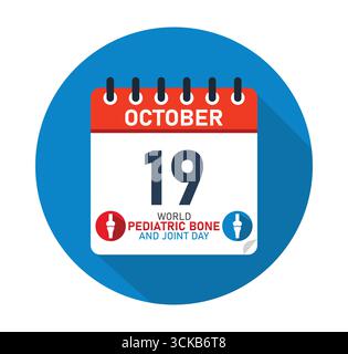 World Pediatric Bone and Joint Day 19. Oktober Kalender Graphic Design. Banner für Post in sozialen Medien. Vektorabbildung Stock Vektor