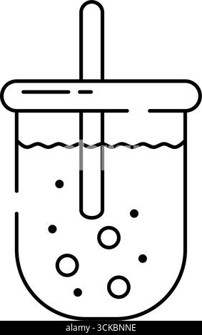 Symbol Boba in Outline Style Vector Illustration isolierte Konstruktion Stock Vektor