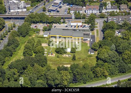Luftaufnahme, Friedrich-Wennmann-Bad und Liegewiese, Heissen - Mitte, Müelheim an der Ruhr, Ruhrgebiet, Nordrhein-Westfalen, Deutschland, Baden es Stockfoto