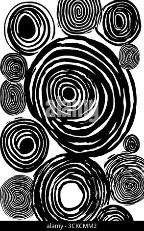Dynamisches schwarzes und weißes Spiralmuster für modernes Design. Stock Vektor
