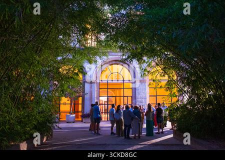 Führung durch den Palau Ducal dels Borja, der Herzogspalast von Gandia war ab dem 14. Jahrhundert die Residenz der Königlichen Herzöge von Gandía und von dort Stockfoto