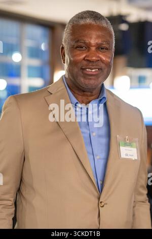 Houston, USA. September 2025. Vince Duncan nimmt am 8. September 2025 im Eldorado Ballroom im Project Tow Houses in Houston, Texas, am 18. Kongressabgeordneten Teil. (Foto: Marcus Ingram/SIPA USA) Credit: SIPA USA/Alamy Live News Stockfoto