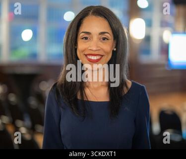 Houston, USA. September 2025. Amanda Edwards nimmt am 8. September 2025 im Eldorado Ballroom im Project Tow Houses in Houston, Texas, am 18. Kongressabgeordneten Teil. (Foto: Marcus Ingram/SIPA USA) Credit: SIPA USA/Alamy Live News Stockfoto