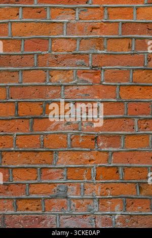 Nahaufnahme einer alten roten Ziegelmauer Stockfoto