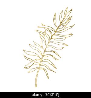 Palmblätter handgezeichnet einzelne Illustration für Karte oder Einladung Stock Vektor