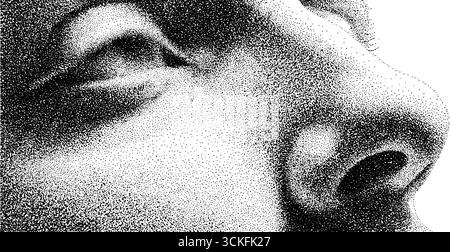 Die Illustration eines auflösenden Gesichts. Stock Vektor