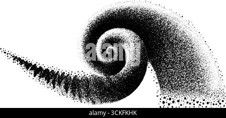 Komplizierte Dotwork-Illustration des heiligen Spiraldesigns mit Stipple-Effekt. Stock Vektor