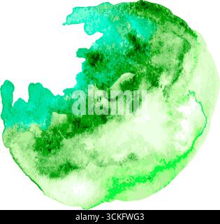 Blaue Hand Gezeichnet Real Watercolor Tropfen Runde Vektor Banner Stock Vektor