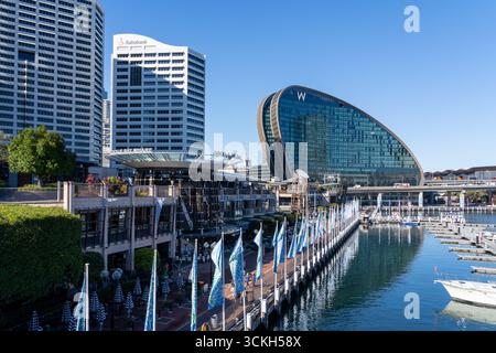Blick auf Darling Harbour in Sydney, Australien. Stockfoto