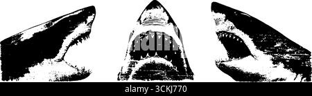 Schwarz-weißes Schablonenset für urbane Kunst und Design. Stock Vektor