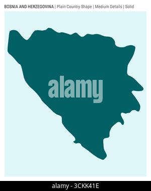 Bosnische Landkarte. Mittlere Details. Solide Ausführung. Form Bosniens. Vektorabbildung. Stock Vektor
