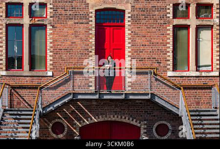 Porträt von Kirsty McNeill (schottischer Labour-Abgeordneter) im National Mining Museum, Newtongrange, Midlothian, Schottland, Großbritannien Stockfoto