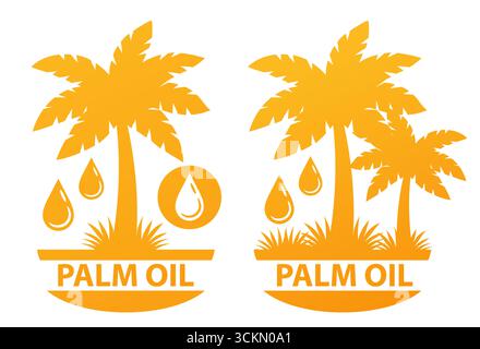 Palmöl, Kokosnussfett, amerikanische elaeis oleifera, tropische exotische Baumfrucht Nusspflanze mit Flüssigkeitstropfen. Bio-Margarinessmittel. Vektor Stock Vektor