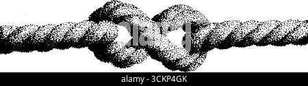Komplizierte Tusche Illustration eines Seilknotens für Design- und Kunstprojekte. Stock Vektor