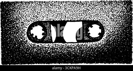 Sehr detaillierte Abbildung einer Kassettenklebefolie. Stock Vektor