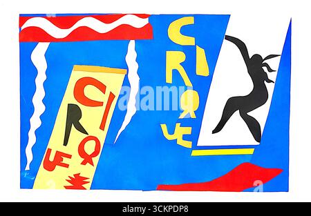 Henri Matisse - der Zirkus - 1947 - dieses Stück zeichnet sich durch seine markanten, ausgeschnittenen Formen und lebendigen Farben aus, die für Matisses späteres Werk emblematisch sind Stockfoto