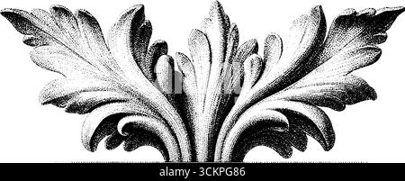 Elegantes Marmorrelief aus geblümter Arabeske mit abgebrochenen Kanten. Stock Vektor