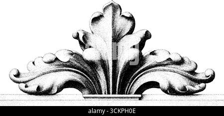 Kompliziertes arabesisches Marmorrelief mit abgebrochenem Rand. Stock Vektor