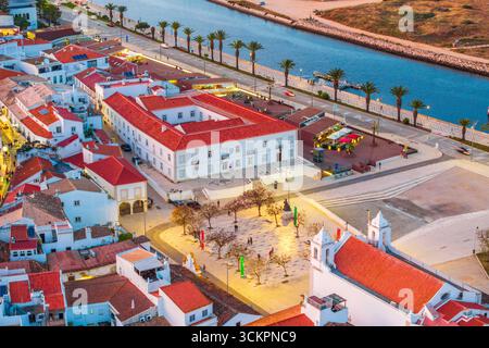 Sonnenuntergang über Lagos, Faro District, Europa Stockfoto