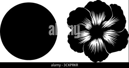 Abstrakter Kreisausschnitt und Blumendesign für künstlerische Projekte. Stock Vektor