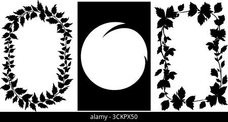 Elegante Mandalahmen und Mondsichel mit geometrischen Designs für kreative Projekte. Stock Vektor