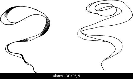 Minimalistisches Liniendesign mit verwickelter Schleife und geschwungenem Liniendesign für kreative Projekte. Stock Vektor