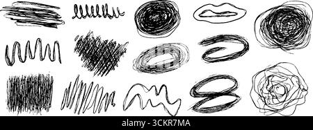 Handgezeichnete Kollektion emotionaler Kurven für künstlerische und kreative Designs. Stock Vektor