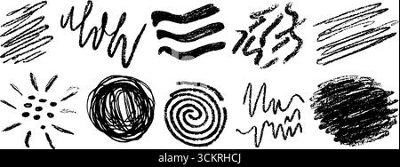 Abstrakte, handgezeichnete Punktelemente für kreative Designprojekte. Stock Vektor